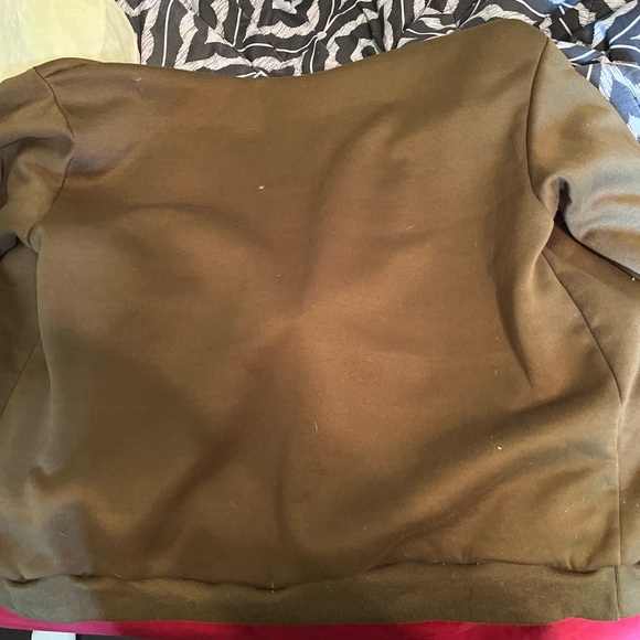 Bedazzled dark green skeleton zip up sweater - size L/XL - Picture 4 of 4